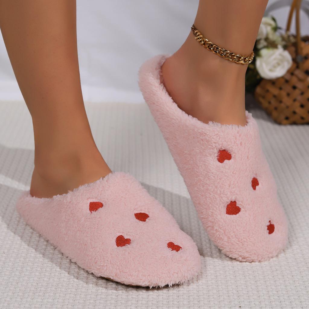 Ladies' Warm and Comfortable Winter Indoor Home Heart Slippers
