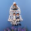 Countryside European White Corner Stand Flower Display Living Room Decoration
