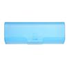 Simple White & Blue Plastic Eyeglass and Mirror Case for Reading and Myopia Glasses