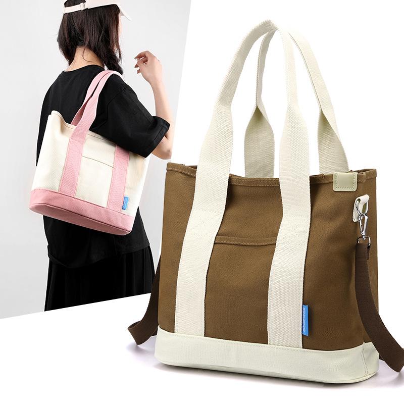 Thickened, Large-capacity Japanese-style Canvas Tote Bag, Fashionable, Versatile, Casual Crossbody Bag, Multi-functional Commuter Bag.