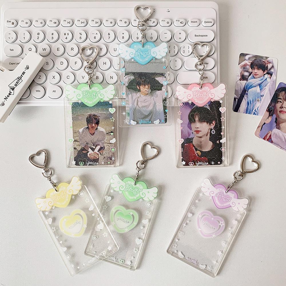 Hanging Decoration Photo Photocard Frame Love Heart Pendant Card Protective Case  Card Decor