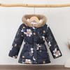 Boys and Girls Multi-color Printed Children's Long Fur Collar Hooded Cotton Jacket Cotton Jacket