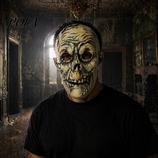 Soft Latex Horror Mask Halloween Scary Mask, Realistic Rotten Skeleton Hood, Party Detailed Skull Cosplay Comfortable for Secret Room & Props Costume