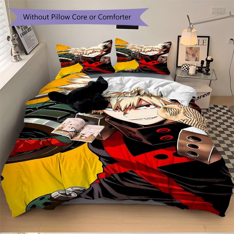 Heroic Anime Character Print 3Pcs Bedding Setduvet Cover With 2 Bedropillowcase Home Birthday Gift