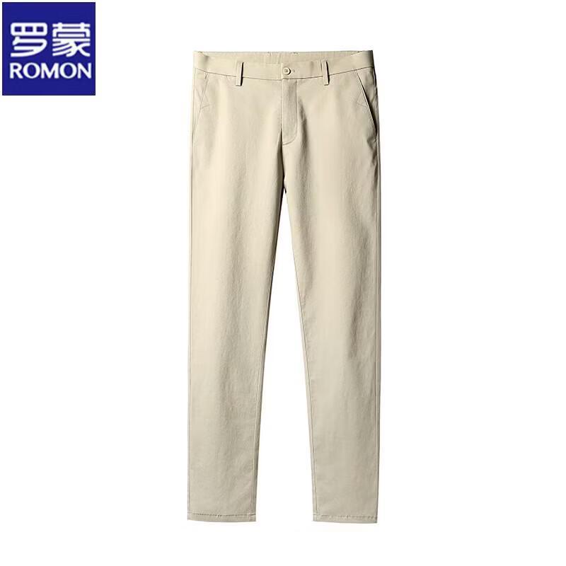 ROMON Men s Lightweight Straight-Fit Cotton Casual Pants 34