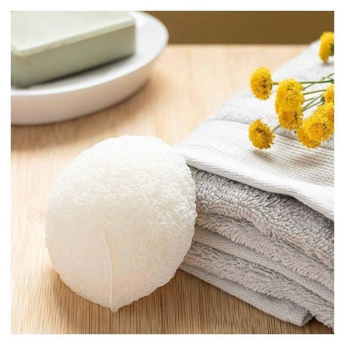 Duo d'éponges Konjac - AROMANDISE - Nature et Charbon Bincho - Multicolore - Exfoliation douce - Dégradable