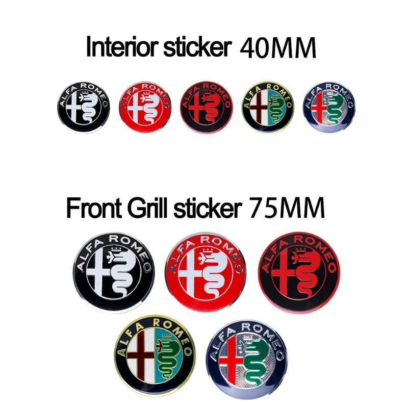 For Alfa Romeo 2026 Hot Sticker 5 colors 75mm Car Front Hood Emblem Logo Rear Trunk Badge for Alfa Romeo 159 147 Giulietta Stelv