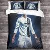 Football star bed sheet set, suitable for adult fans, microfiber down duvet cover, zippered pillowcase, 3D printed pattern