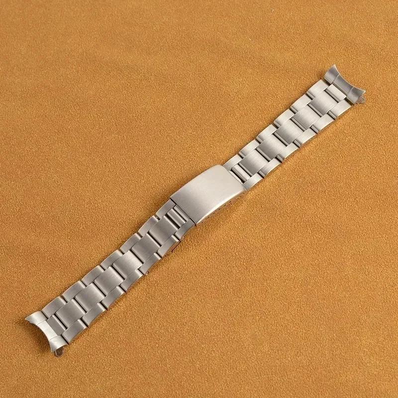 316L Brushed Stainless Steel Watch Bands 18mm 19mm 20mm Oyster Vintage Watch Strap Bracelet Fit For Rolex Watch