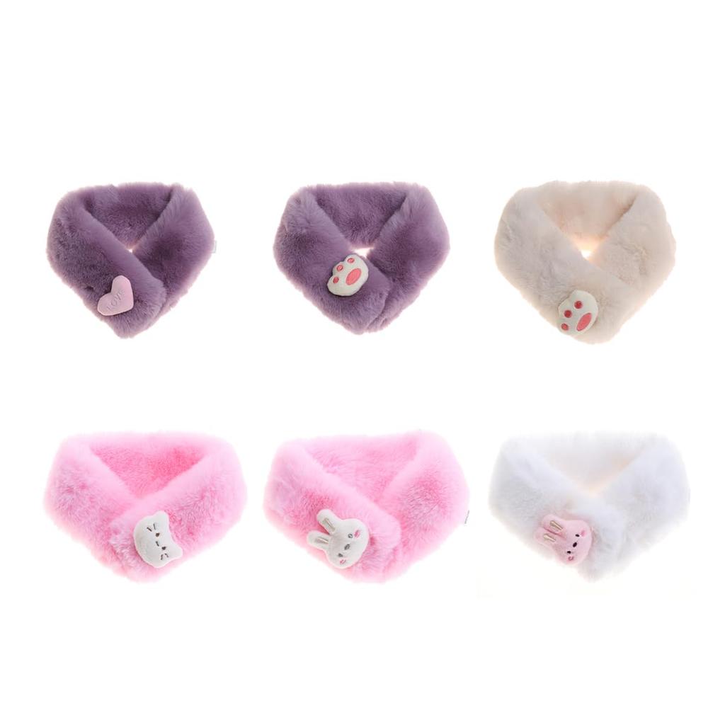 MESRINA Fur Snood Neck Warmer for Girls and Warm and Fluffy for Cold Weather Protection Cat Kids' Boys, (Pink - Design)