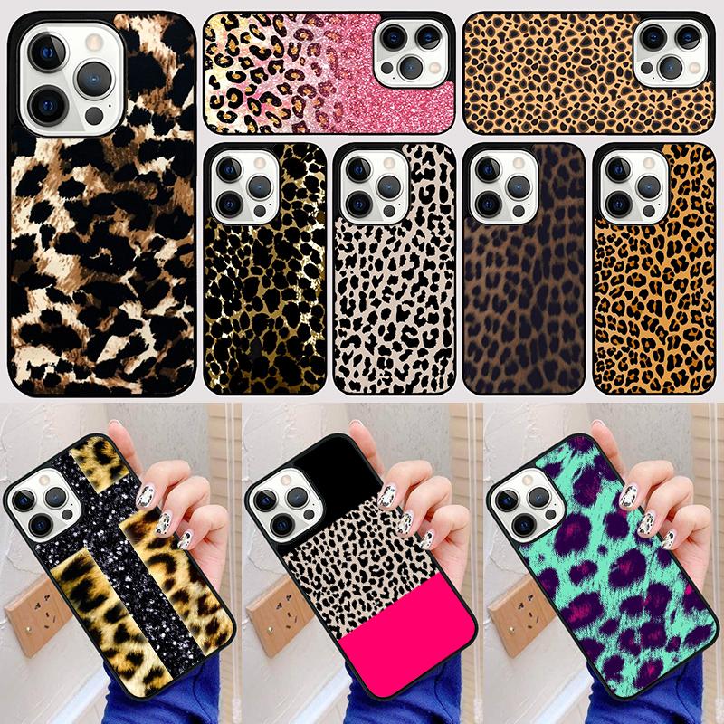 Animal Print Cheetah Black and Brown Phone Case Back Cover for iPhone 17 Air 16 15 14 13 11 12 Pro Max Plus