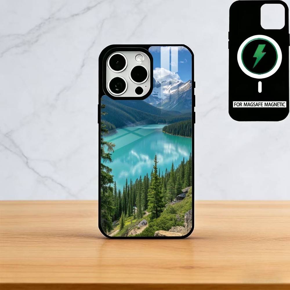 Mountains And Lakes Phone Case For iPhone17,16,15,14,13,12,11 Plus,Pro Magnetic with Magsafe Wireless Charging