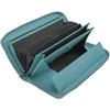 Large Capacity Accordion Long Wallet Genuine Leather Garçon Style Automatically Sorts Receipts and Coins Multi-Function Wallet Coin-Through (Blue)