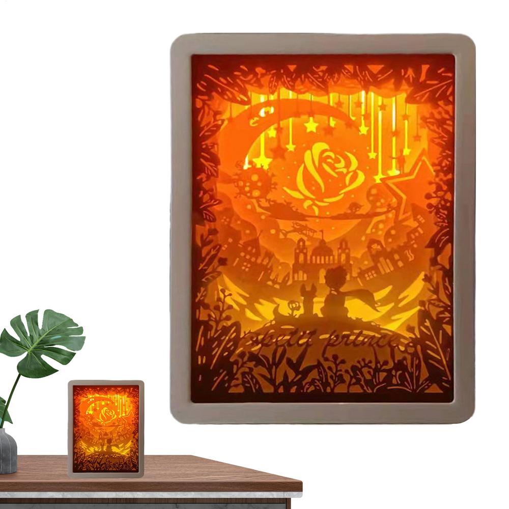 Papercut Light Box Frame Night Lights 3D Papercut Light Boxes Frame LED Night Lights Paper Sculptures Night Lamp For Valentine's