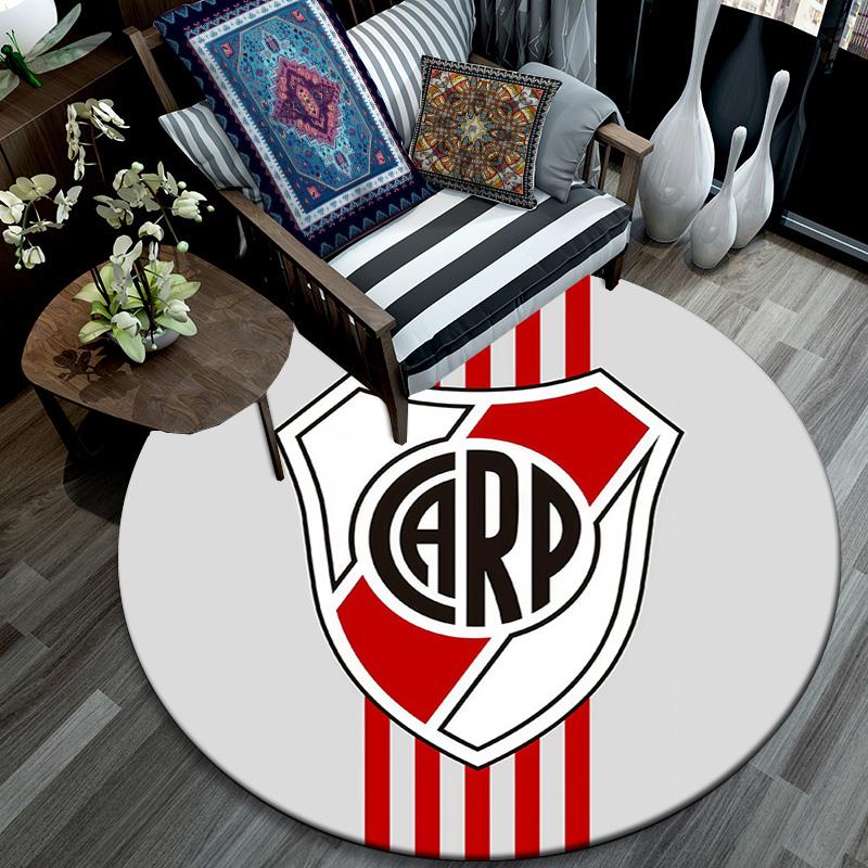 Club Atletico River Plate Round Area Rug,Carpet Rug for Living Room Bedroom Sofa Playroom Decor,Non-slip Floor Mat