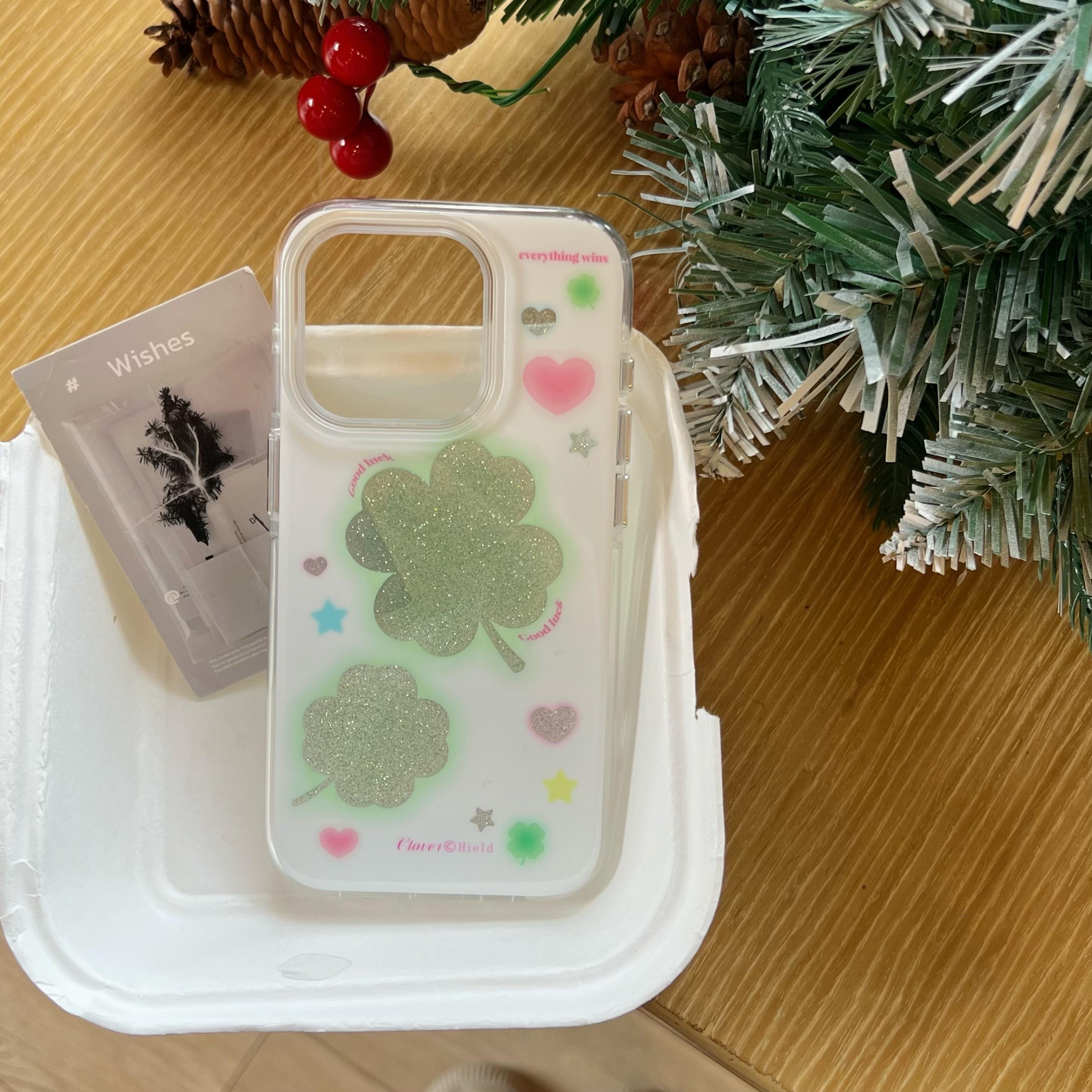

Lucky Four Leaf Clover Clear Case St. Patrick s Day Themed For iPhone 17 16 15 14 13 12 11 Series Pro Max Plus iphone 13 Pro