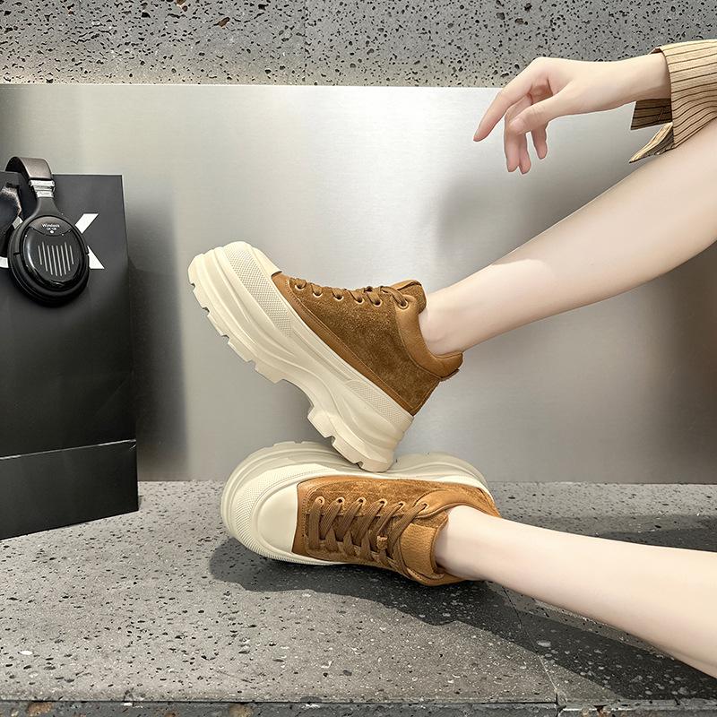 High Top Women's Shoes 2026 New Model with Sponge Heel Thick Sole Versatile and Plush Warm Casual Shoes for Women