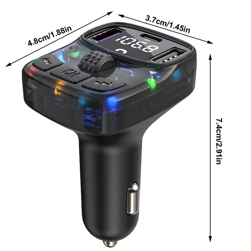 Phone Car Charger Car Music Player Adapter Charger Multifunctional Fast Car Charger For Phone Vehicle Charger Adapter With