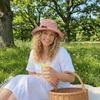 Gingham Check Plaid Bucket Hat Casual Fisherman Hat Stylish Wide Brim Sun Hat  Beach
