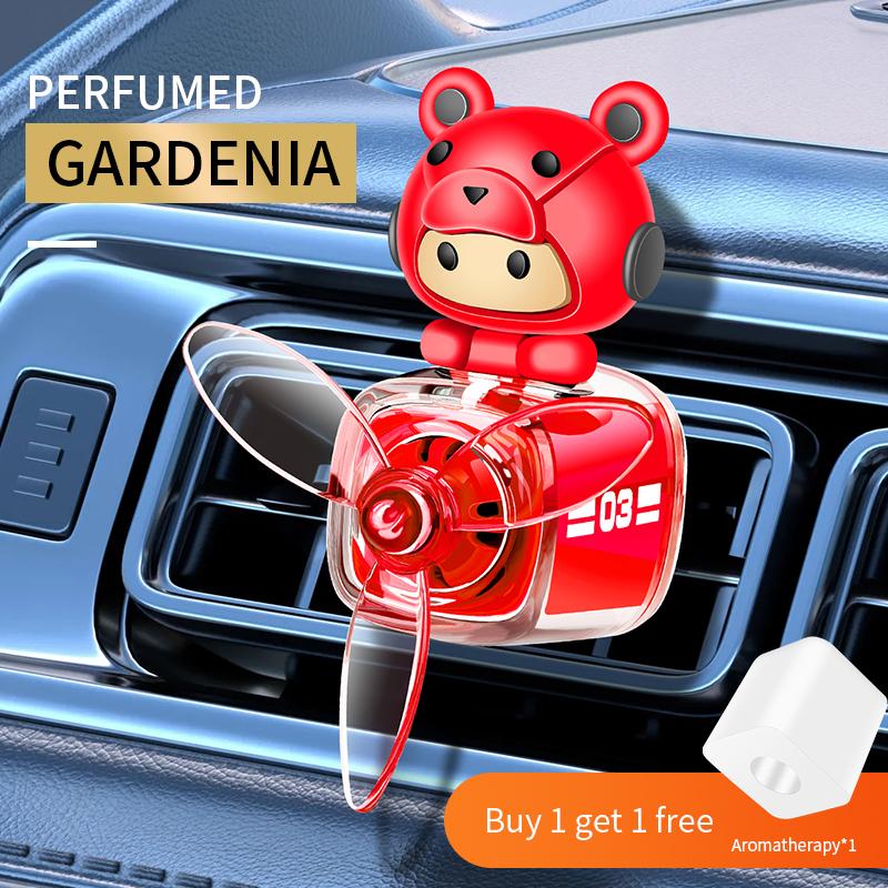 Rotating Fan Helmet Bear Car Air Outlet Air Freshener Vent Clips Perfume Diffuser Fragrance For Removing Odor Long-lasting