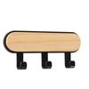 Wooden Wall-Mounted Storage Rack Self-Adhesive Key Holder Hanger Organizer Hooks