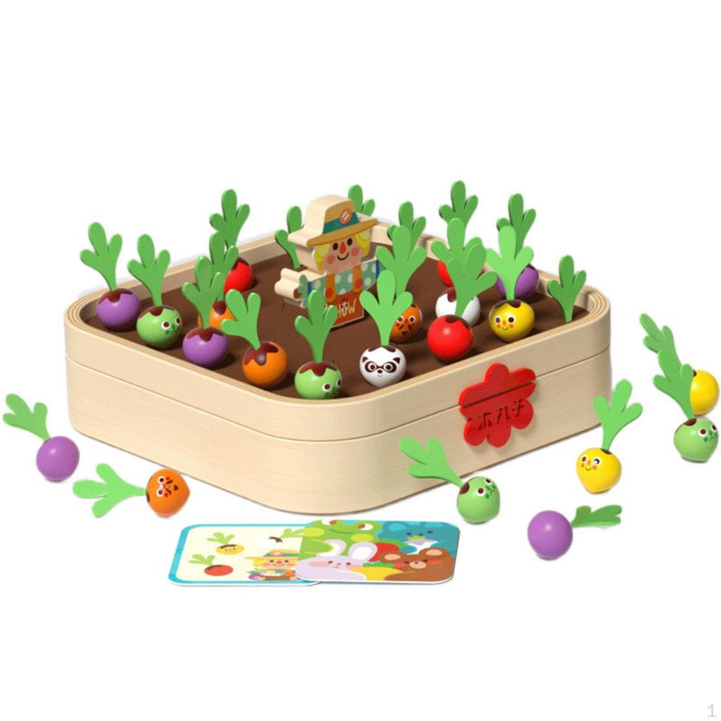 Carrot Memory ChildCentered Learning Wooden Matching Game Educational Toy for Preschoolers,