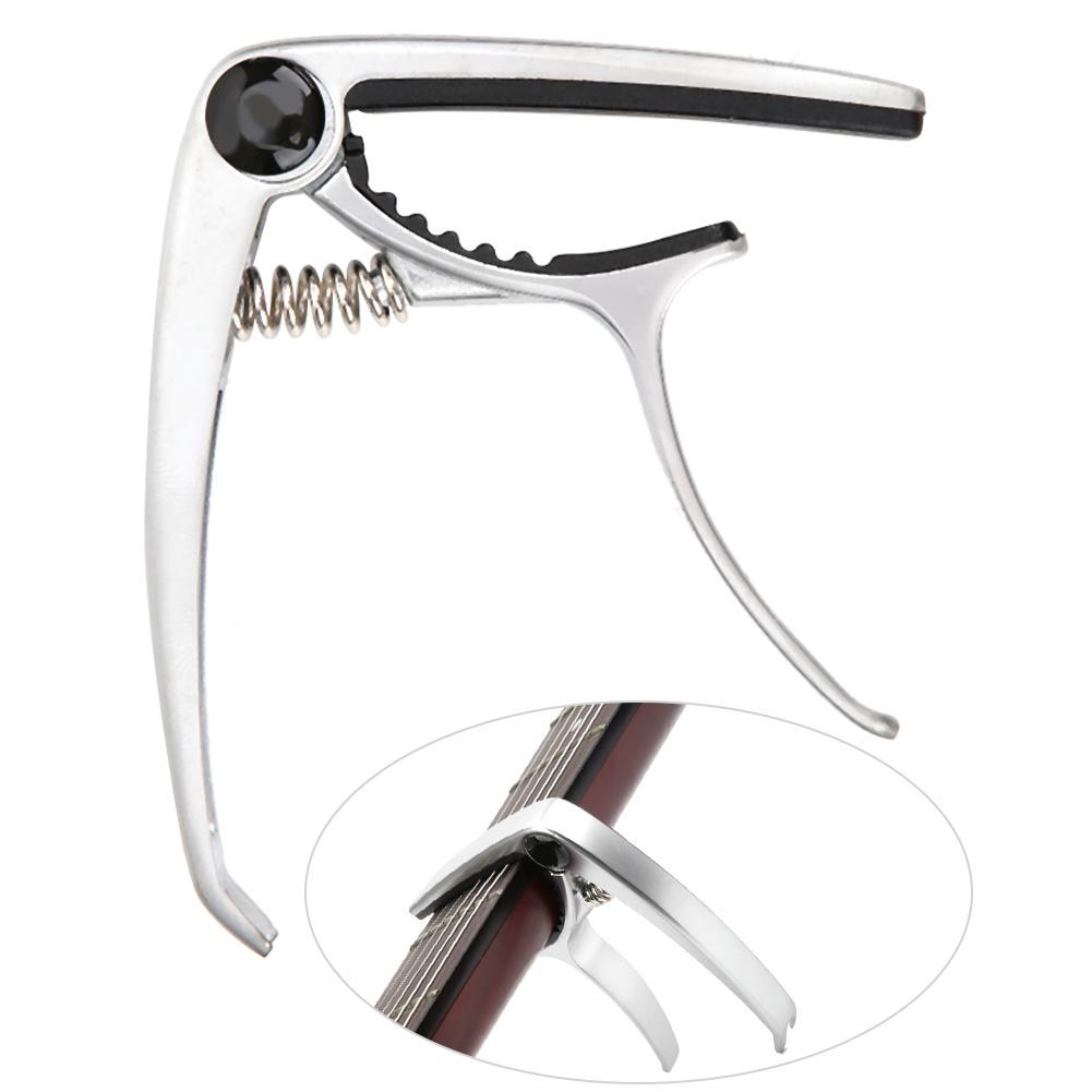 Guitar Capo Clamp Key Tuner Zinc Alloy for Folk Guitar Musical Instrument AccessoriesSilver