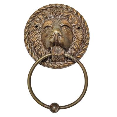 Lion Round Handmade Door Bell, Home and Office Rustic Collectible Door Decor Item (Brown Antique, 10 Inches)
