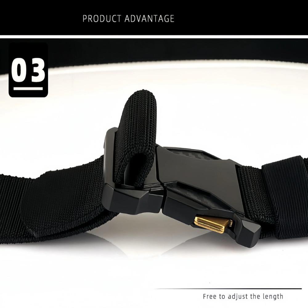 Automatic Buckle Men's Belt Quick Release Weave Waist Band  Outdoor Leisure Sports