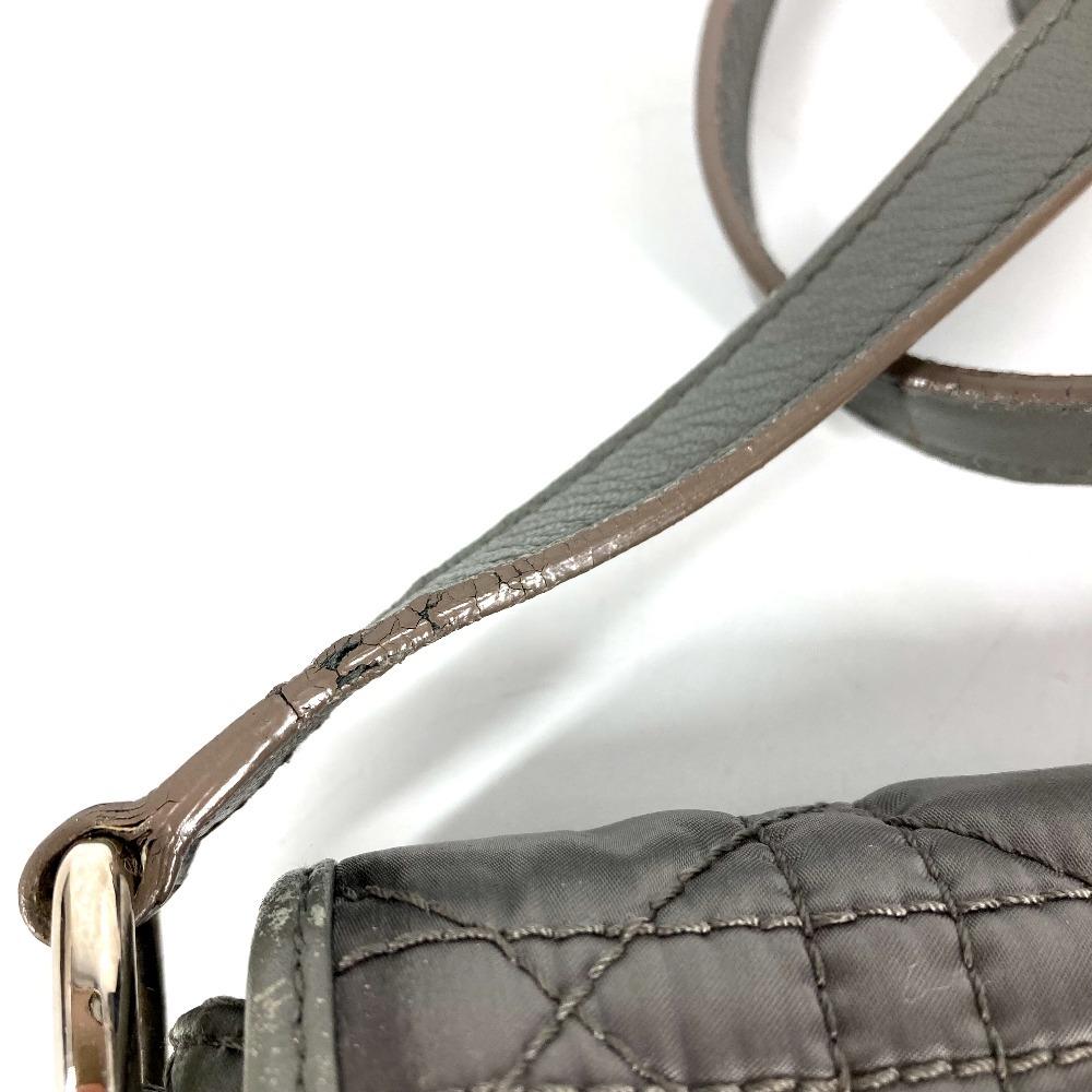 Dior Logo Cannage Quilted Crossbody Pochette Flap Shoulder Bag Gray Based