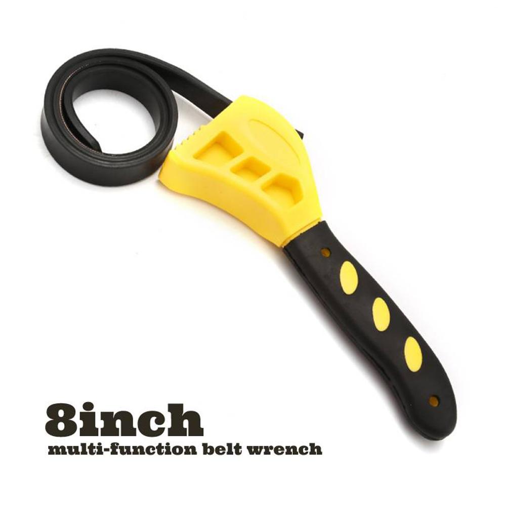 6/8 Inch Belt Wrench Oil Filter Spanner Set Rubber Band Wrench Can Opener Adjustable Water Pipe Pipe Multifunctional Wrench Tool