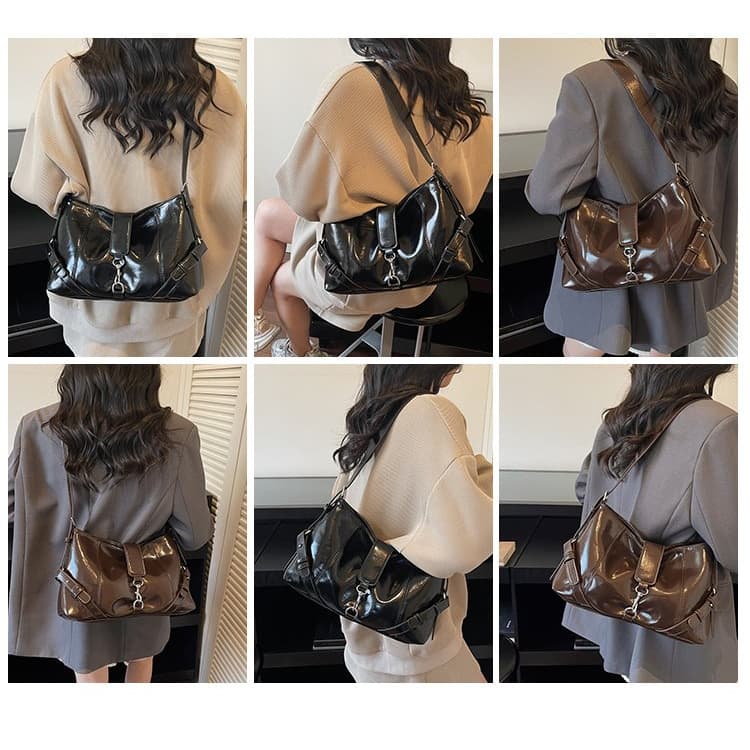 Glossy patent leather underarm bag women's shoulder messenger bag