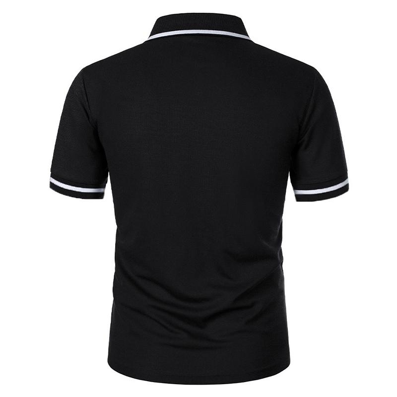 Summer Men's Short Sleeve Polo Shirts Solid Color Casual Tshirt Trendy Breathable Loose Basic Splice Top Pockets Men Shirts