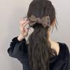 Double-layer Bow Hair Tie, High-end Style, Large Intestine Hair Band, Leather Cover, Leather Band, Women's Bun Hair Accessory