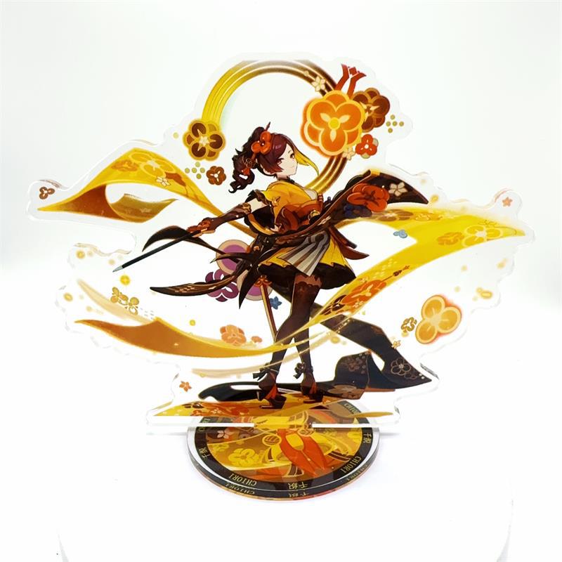 Anime Figure Genshin Impact Furina Arlecchino Xiao Yae Miko Yelan Acrylic Stand Model Board Desk Decor Standing Sign Fans Present