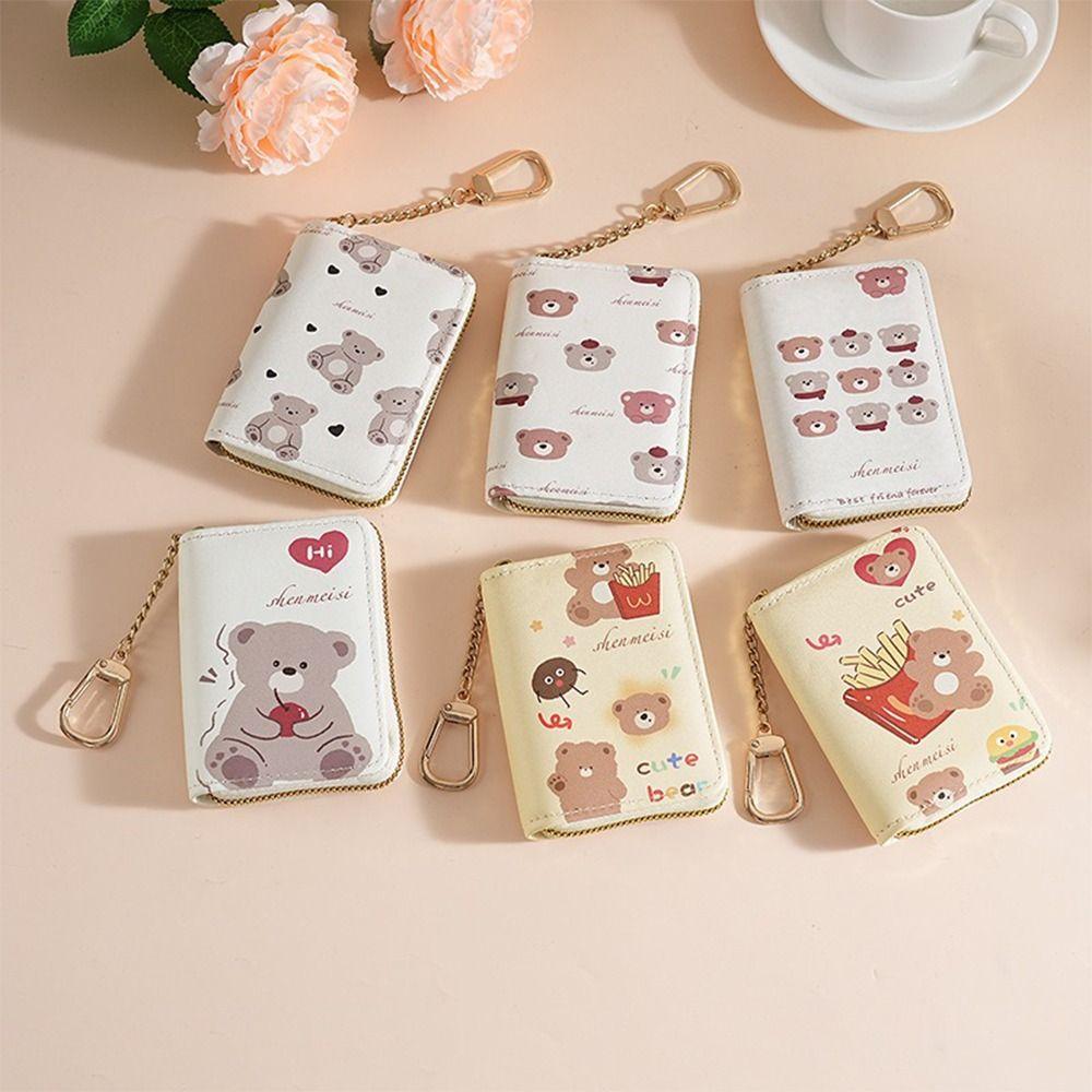 

Multi-slot Card Case With Keychain ID Card Holder Cute Coin Purse 06