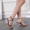Fashion New Wedges Sandals for Women Summer Sweet Transparent High-heeled PVC Slippers Peep Toe Stiletto Sexy Wedding Shoes 357