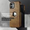 Ultradünne schlanke Business-Lederhülle für iPhone 16 15 14 13 12 11 Pro Max Mini XS XR X 7 8 Plus SE Handyhülle Cover Zeigt Logo