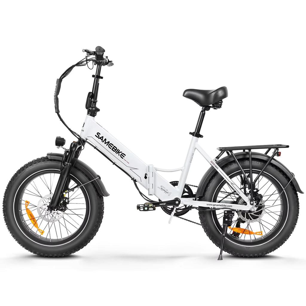 SAMEBIKE LOTDM200-II Folding Electric Bicycle for Adults 20 x 4.0 inch Fat Tire Mountain E-bike With 48V 13Ah Removable Battery