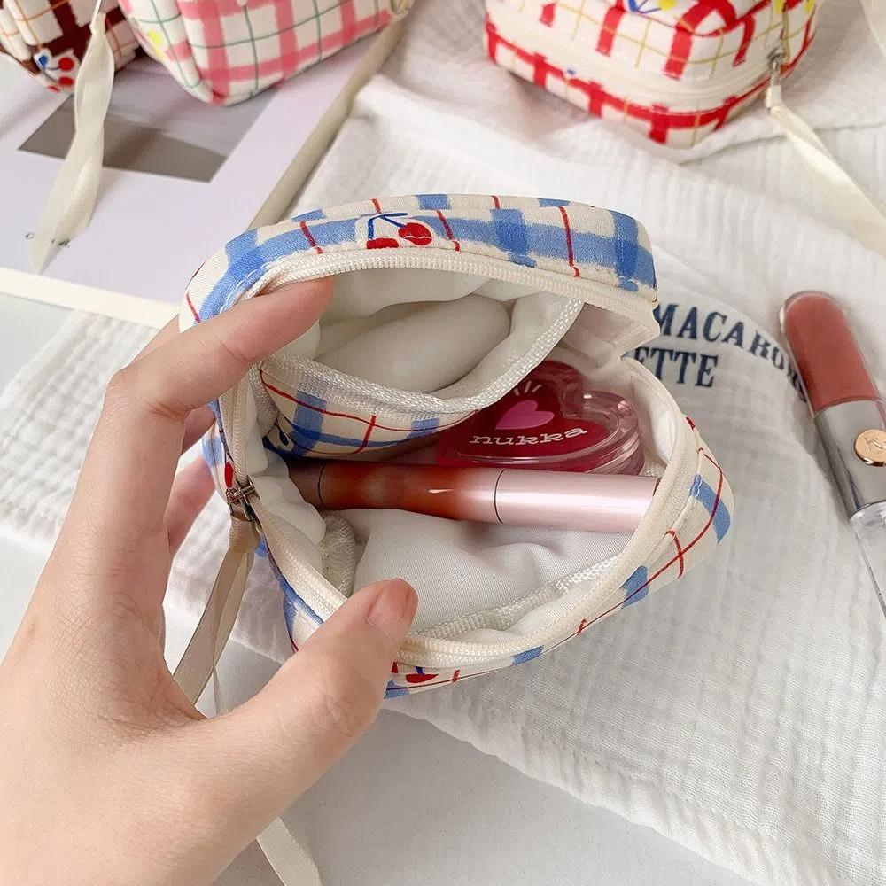 With Compartment Makeup Bag Zipper Closure Mini Earphones Lipstick Pouch