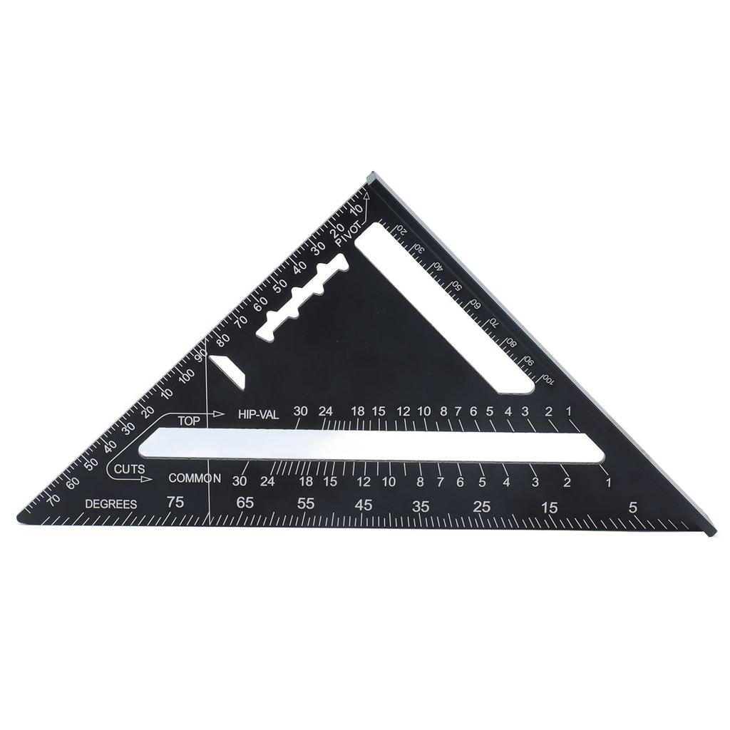 Triangle Ruler 7in Carpenter Square Aluminum Portable Woodworking Measuring Tool for DIY