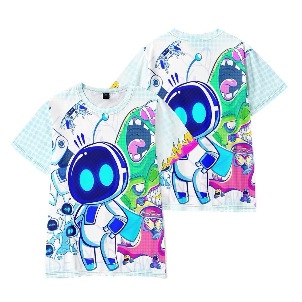 7 Colors Astro Bot Women Men's T-shirts Anime Printed O-Neck Oversized Short Sleeves Fashion Mens Clothing Streetwear