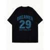 Oversized T Shirt Black Dreamer 29 New York City Print Casual Streetwear For Women