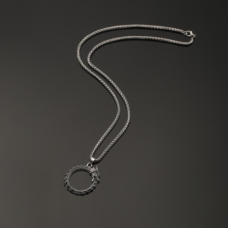 European and American Simple Retro Panlong Pendant Necklace Men's Necklace Viking Norwegian Style Party Accessories