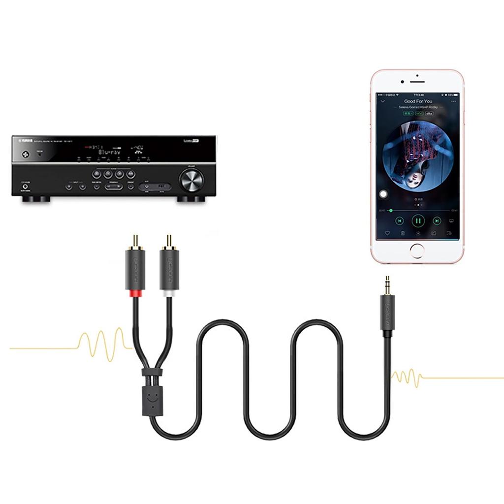 Audio cable 3.5mm minijack (male) - 2RCA (male) 5m - gray