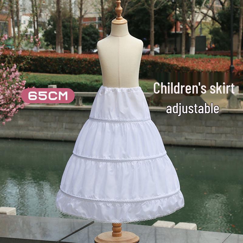 Children's Puffy Princess Petticoat Dress with Adjustable Fishbone and Inner Lining, Perfect for Birthdays and Flower Girl Occasions.