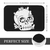 1pc Skull with Cats Doodle Bath Mat, Lightweight Polyester 100% Rectangle Machine Washable Doormat, Machine Made Home Decor Rug