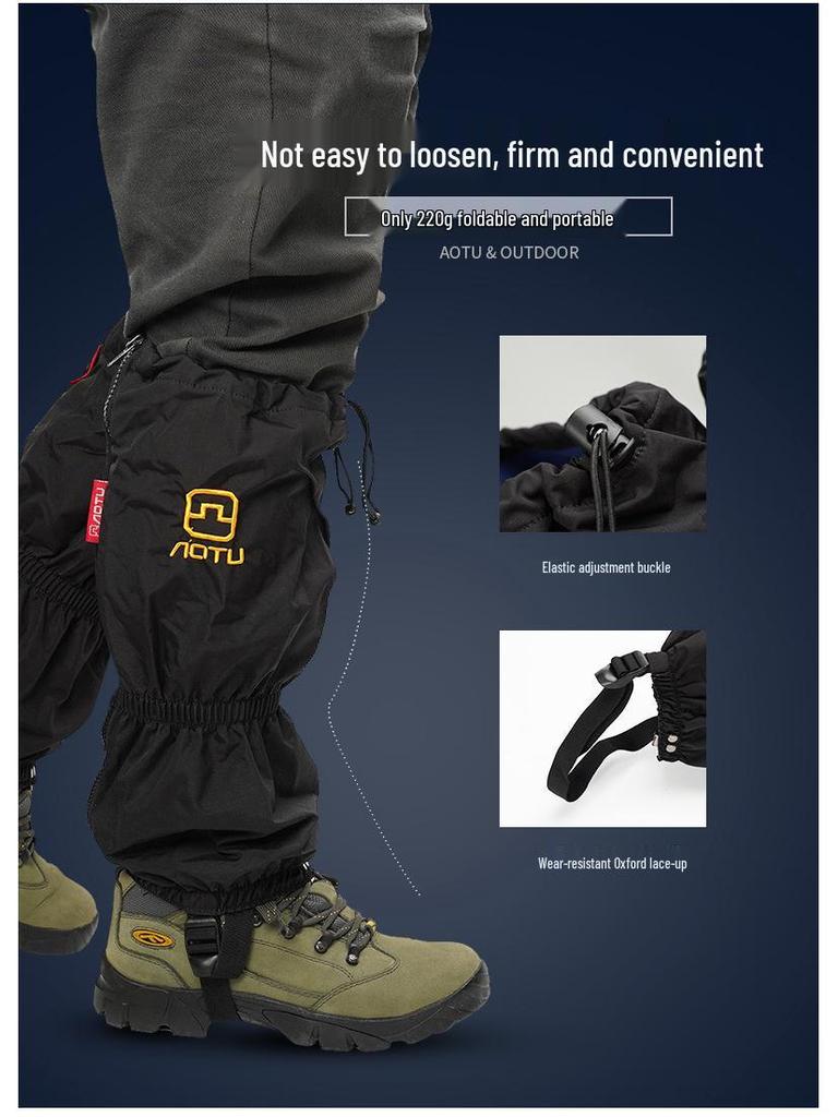 Unisex Skiing and Hiking Snow Gaiters: Snowproof, Snakeproof, Sandproof Leg and Shoe Covers - AT8904