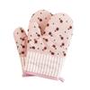 1PS Pastoral Style Thickened Grid Microwave Oven Insulation Gloves Microwave Oven Gloves Heat Resistant Gloves