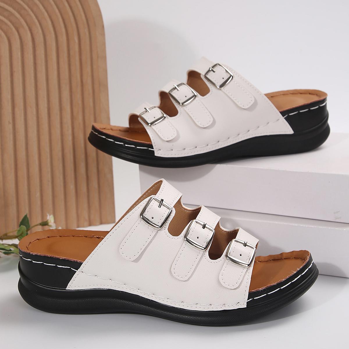 

Новые летние женские туфли, повседневные, удобные, однотонные, с круглым носком, нескользящие, женские тапочки для улицы, большой размер 36-43 43